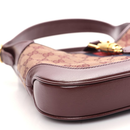 Gucci Monogram Azalea Calfskin Web Small Jackie 1961 Hobo Sahara Rubino Chardonnay 8 of 9