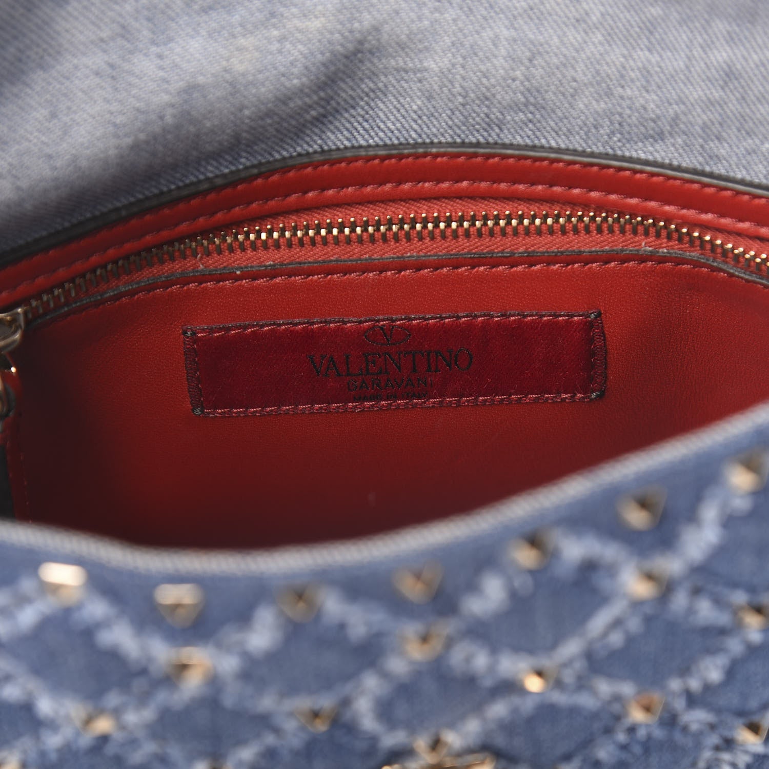 Valentino Garavani Denim Medium Rockstud Spike Shoulder Bag Denim 6 of 9