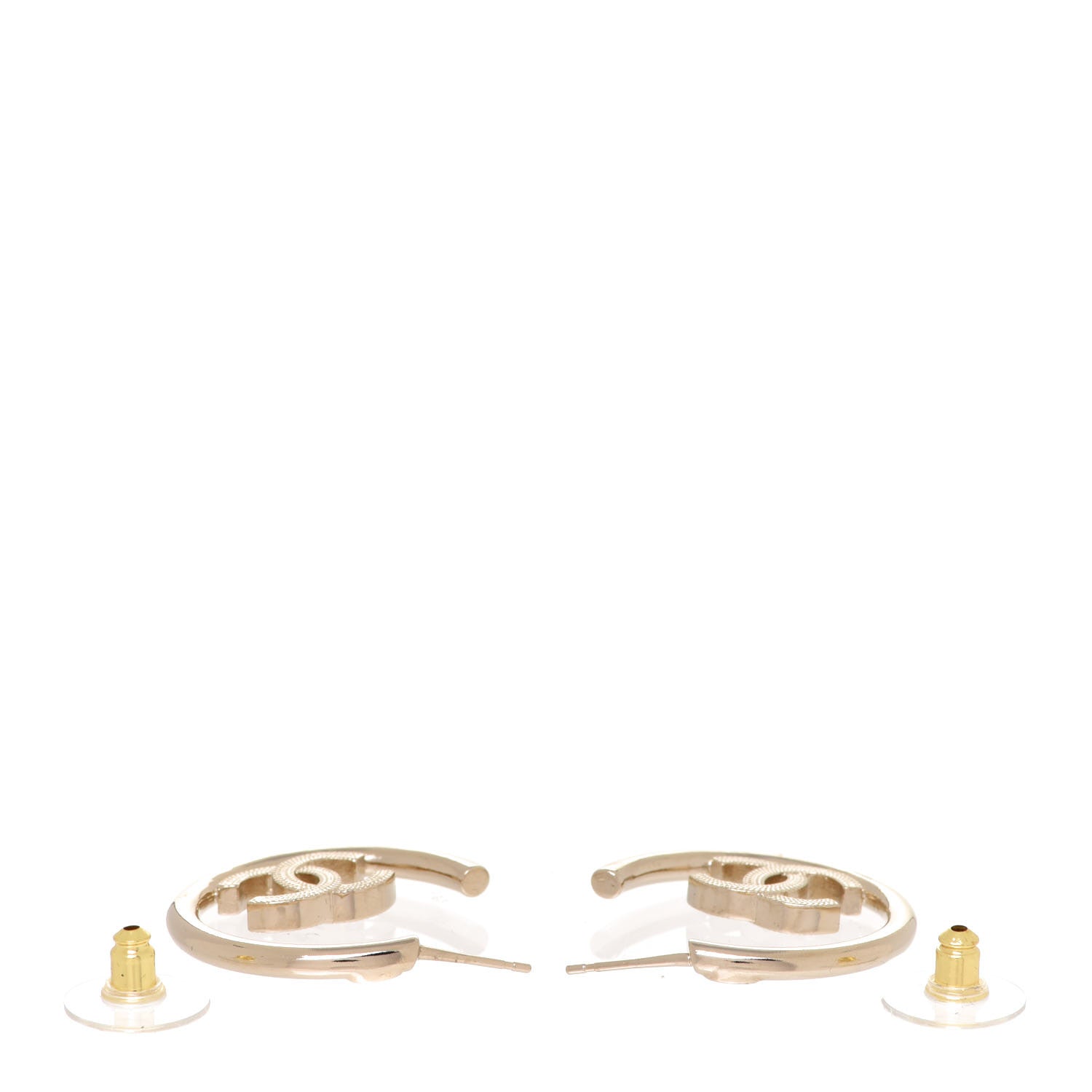 Chanel CC Hoop Earrings Gold 3 of 5