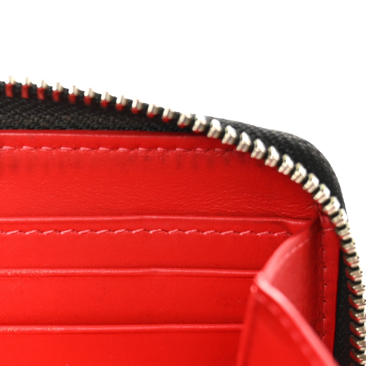Christian Louboutin Metallic Patent Panettone Spiked Zip Around Wallet Silver 8 of 12