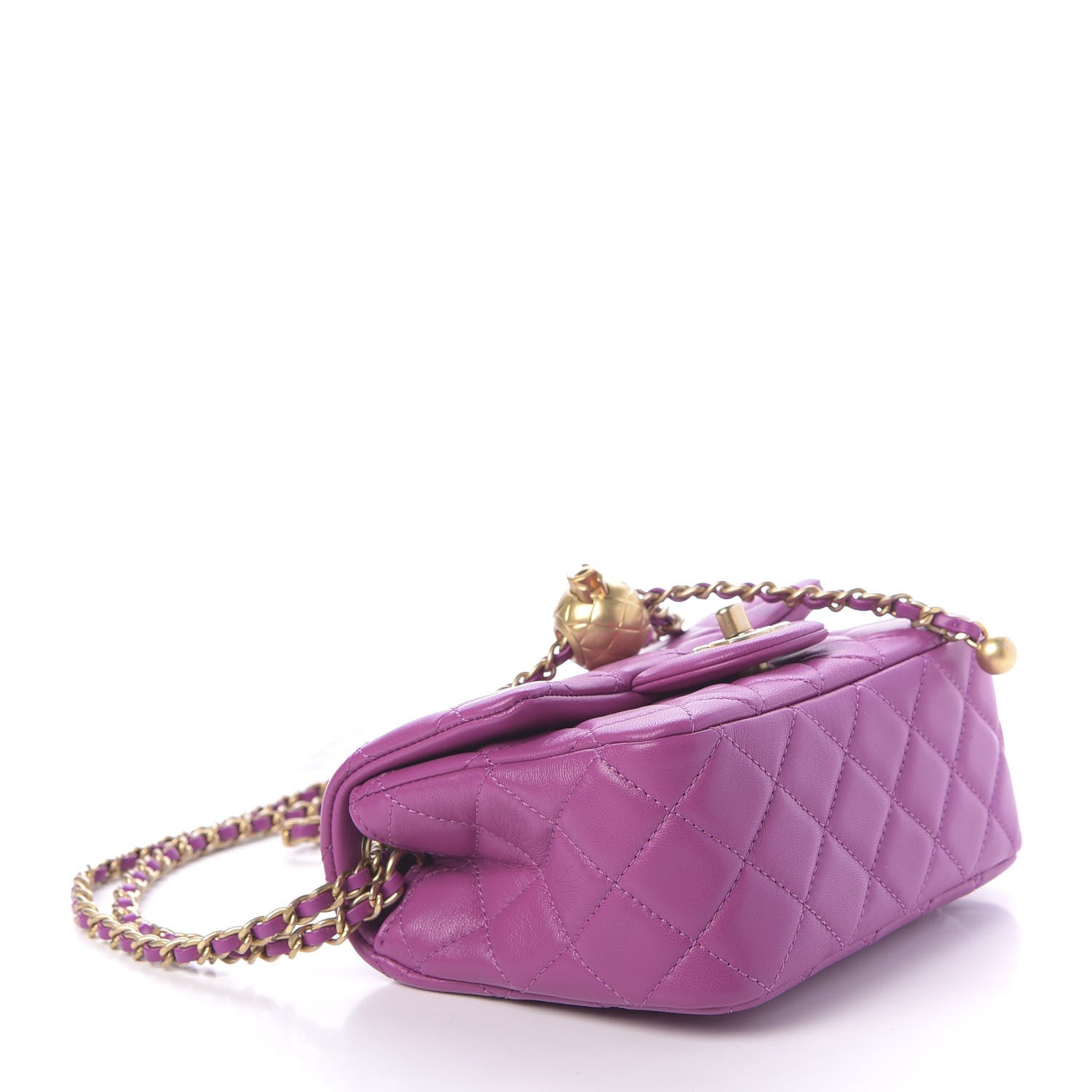 Chanel Lambskin Quilted Mini Pearl Crush Flap Violet 4 of 11