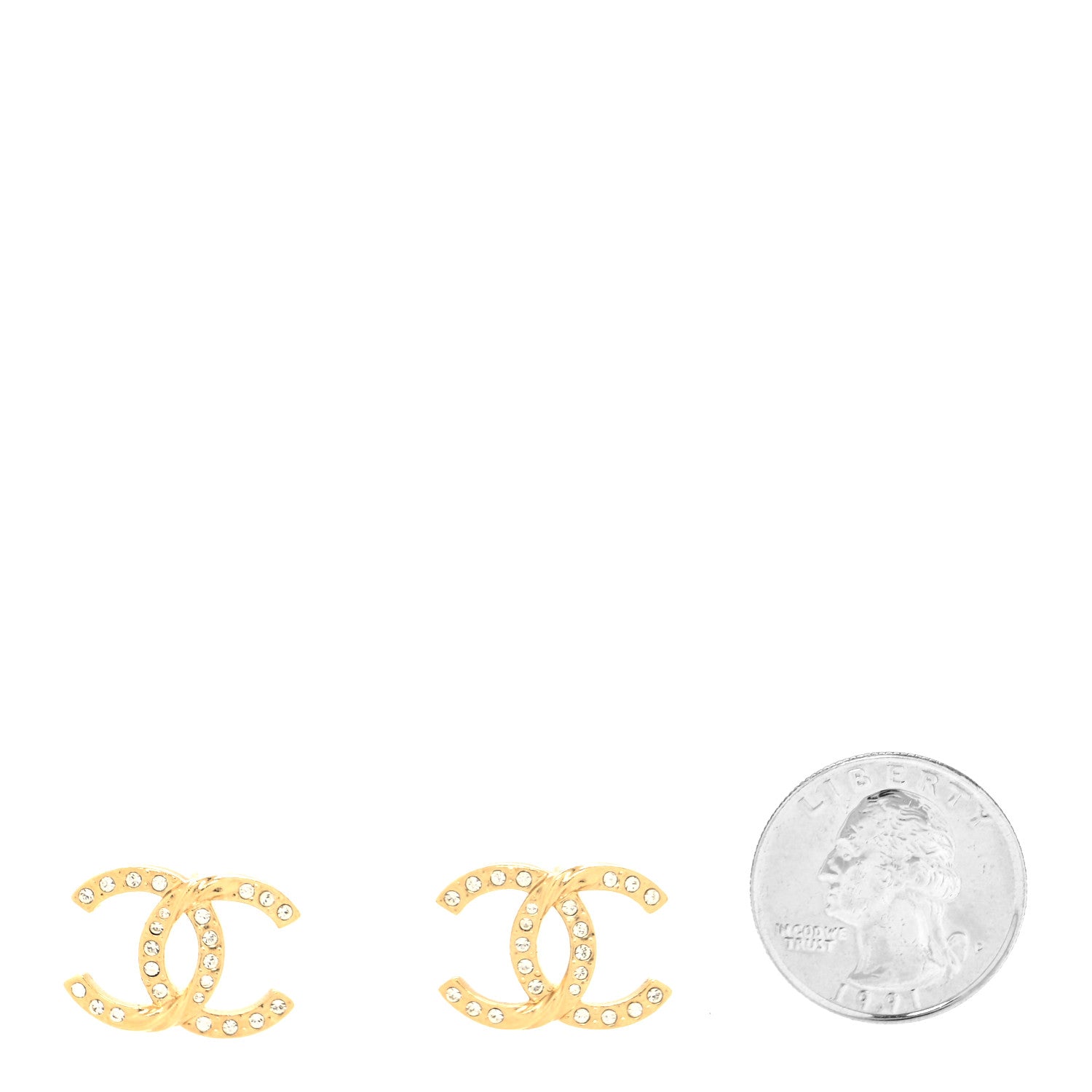 Chanel Crystal Twist CC Earrings Gold 2 of 4
