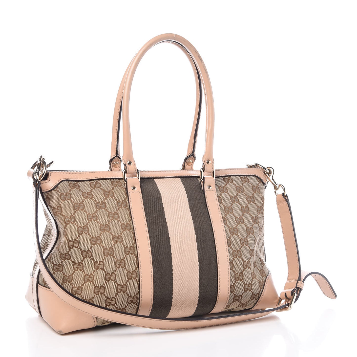 Monogram Vintage Web Medium Top Handle Bag Beige