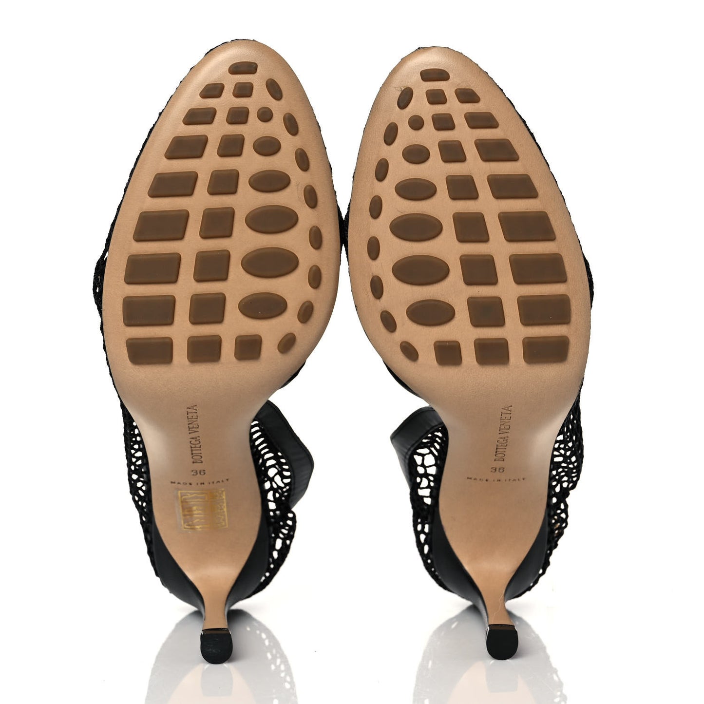 Mesh Nappa Chunky Chain Sandals 36 Black