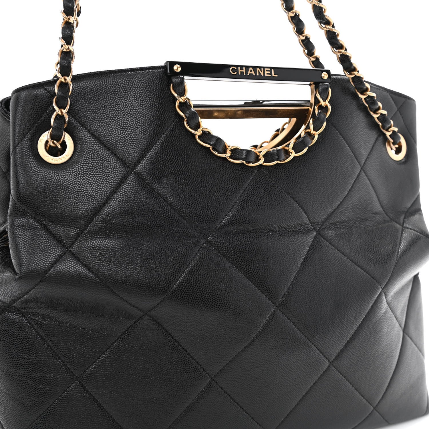 Chanel Caviar Quilted Large A Real Catch Shopping Bag Black 13 of 14
