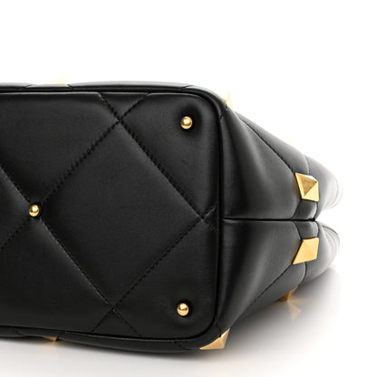 Valentino Garavani Nappa Roman Stud The Handle Bag Black 9 of 9