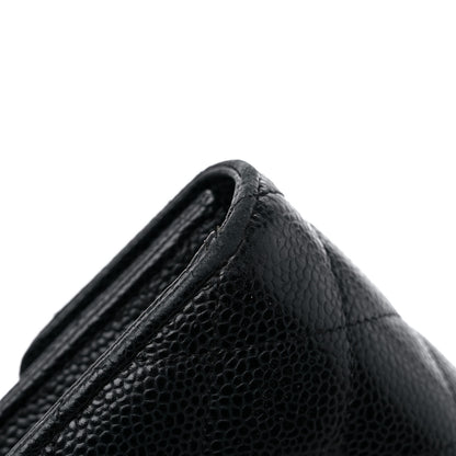 Chanel Caviar Quilted Large Gusset Flap Wallet Black 17 of 18