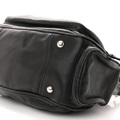 Prada Cervo Antik Easy A Foldover Pushlock Flap Shoulder Bag Black 9 of 12