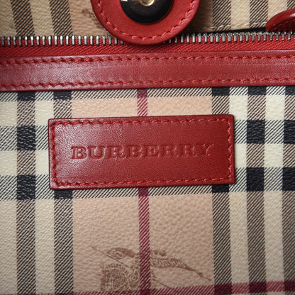 Burberry Haymarket Check Small Canterbury Tote Military Red 6 of 9