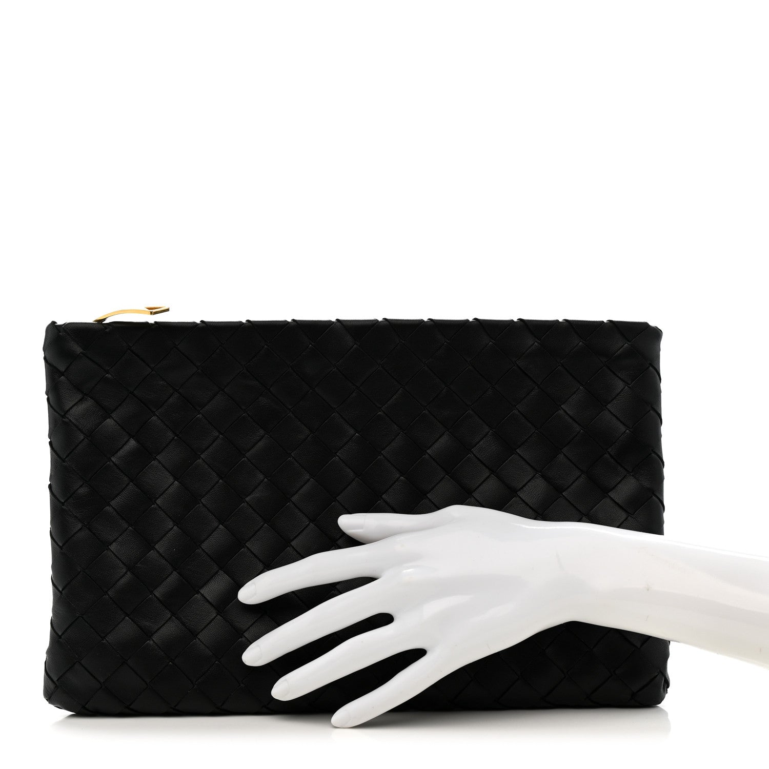 Bottega Veneta Nappa Intrecciato Medium Flat Zip Pouch Black 2 of 7