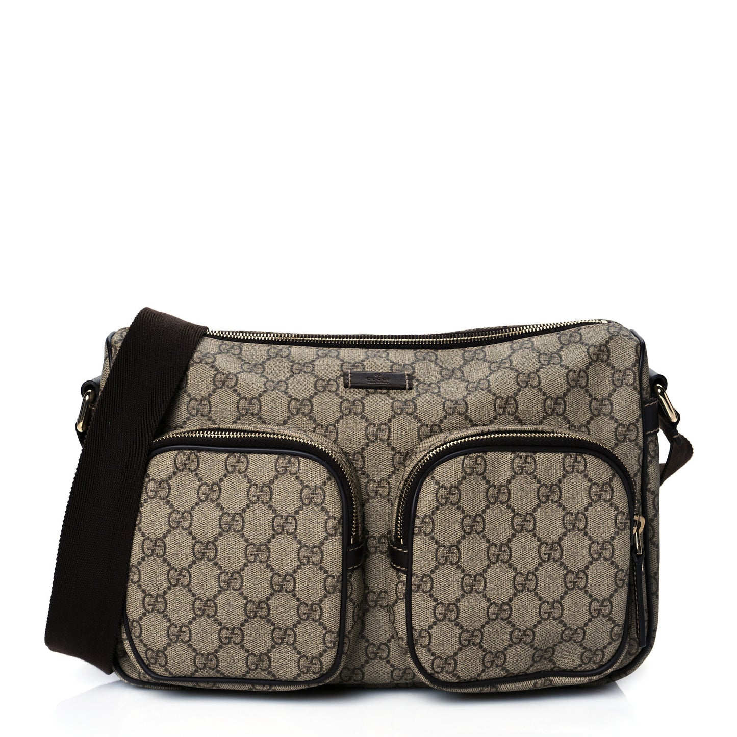 GG Plus Monogram Front Pocket Messenger Dark Brown