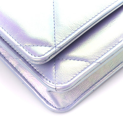 Chanel Iridescent Calfskin Quilted Chanel 19 Wallet On Chain WOC Light Purple 10 of 11