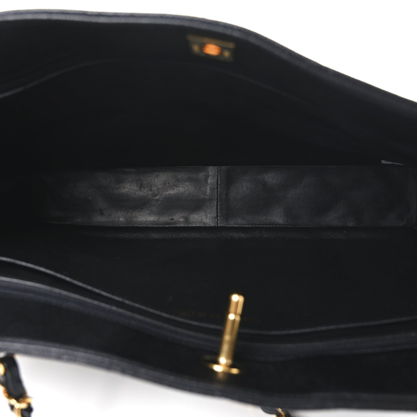 Caviar Quilted Small Shopping Tote Black