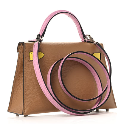 Hermes Epsom Mini Kelly Sellier 20 Chai Mauve Sylvestre Lime 2 of 31