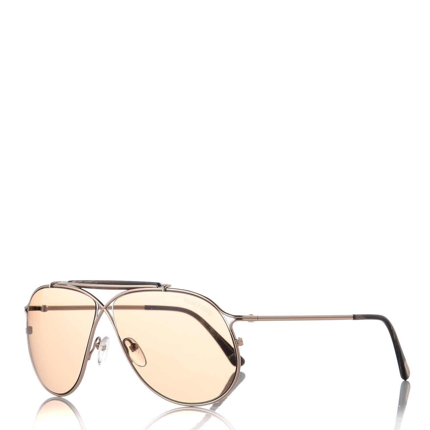 Tom Ford Tom N.6 Private Collection Aviator Sunglasses Rose Gold Brown 1 of 7