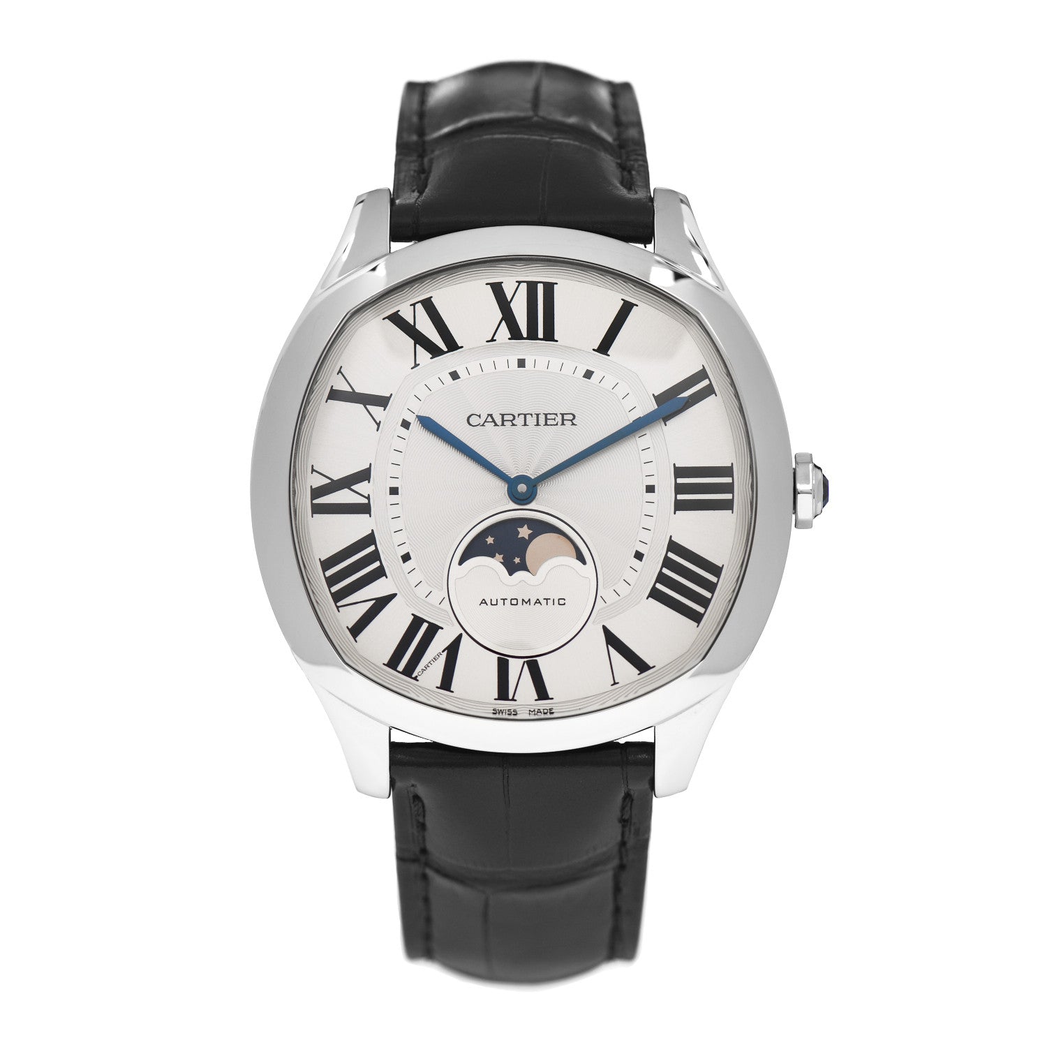 Cartier Stainless Steel Alligator 41mm Drive De Cartier Moon Phases Automatic Watch 1 of 5