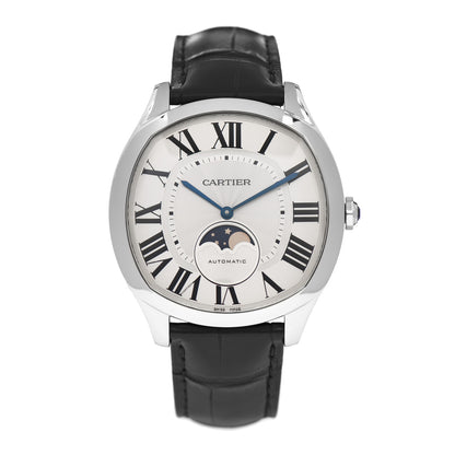 Cartier Stainless Steel Alligator 41mm Drive De Cartier Moon Phases Automatic Watch 1 of 5
