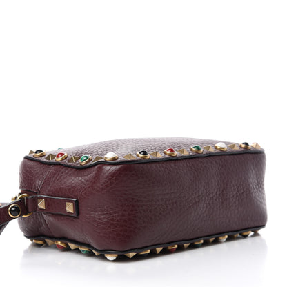Valentino Garavani Pebbled Calfskin Rockstud Rolling Camera Bag Rubin 4 of 9