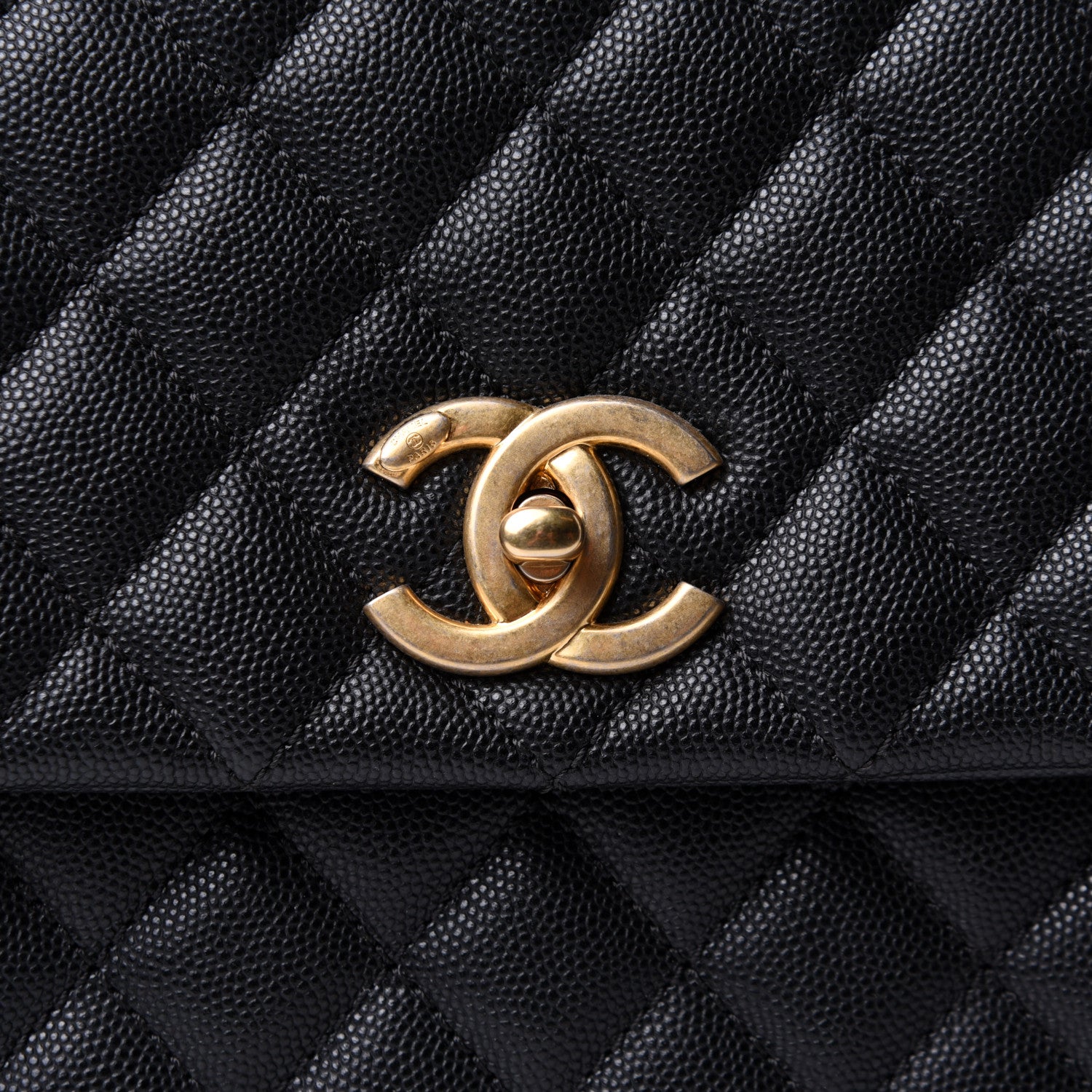Chanel Caviar Lizard Quilted Medium Coco Handle Flap Black 7 of 14