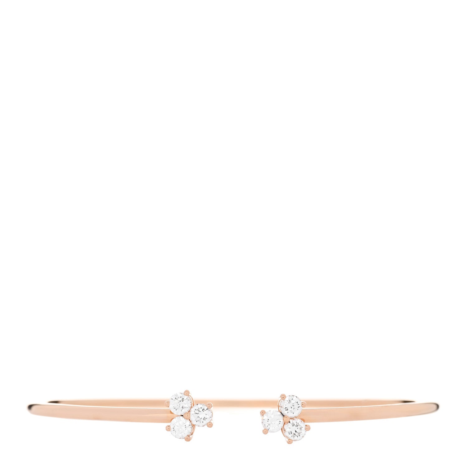Tiffany 18K Rose Gold Diamond Aria Wire Bracelet 1 of 4