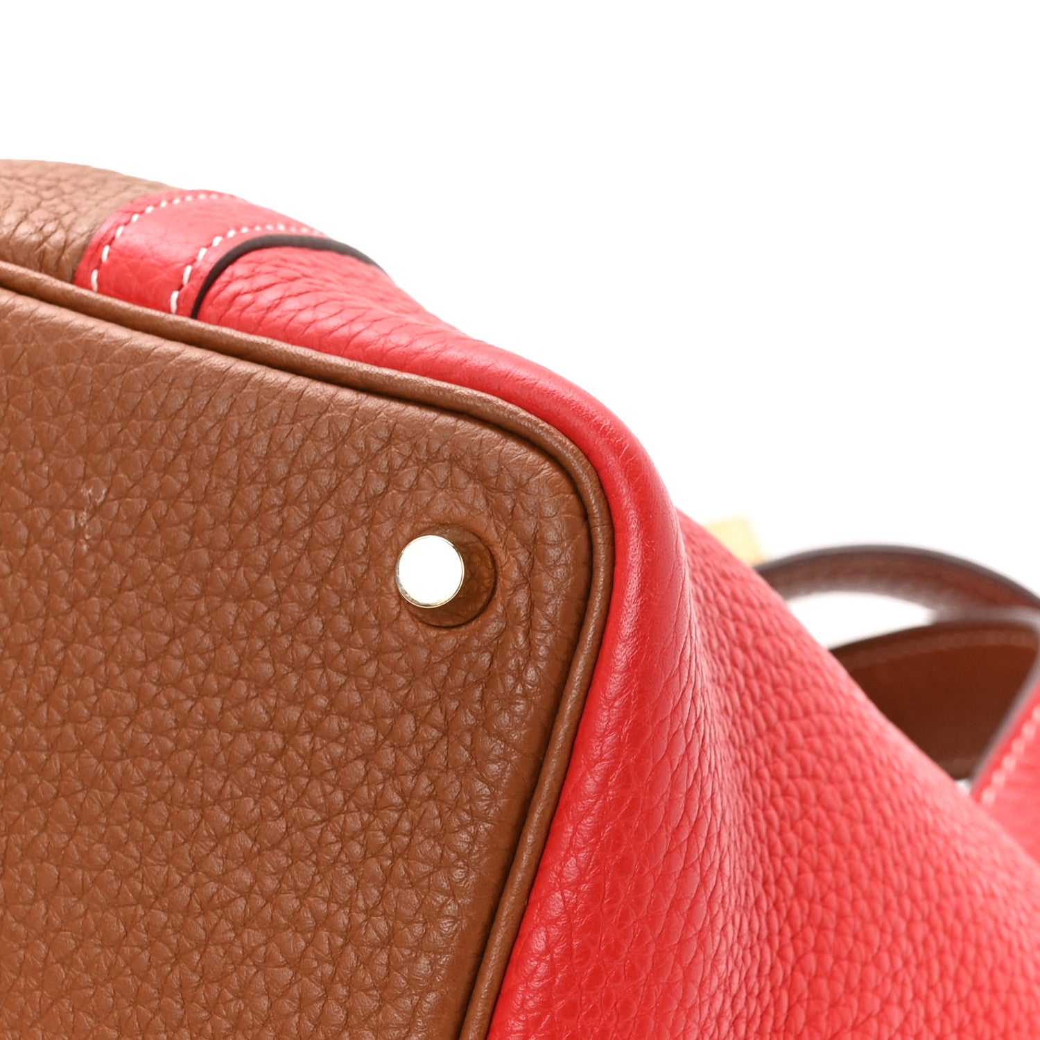 Hermes Taurillon Clemence Picotin Lock Picotin 18 PM Rouge De Coeur Gold 12 of 12
