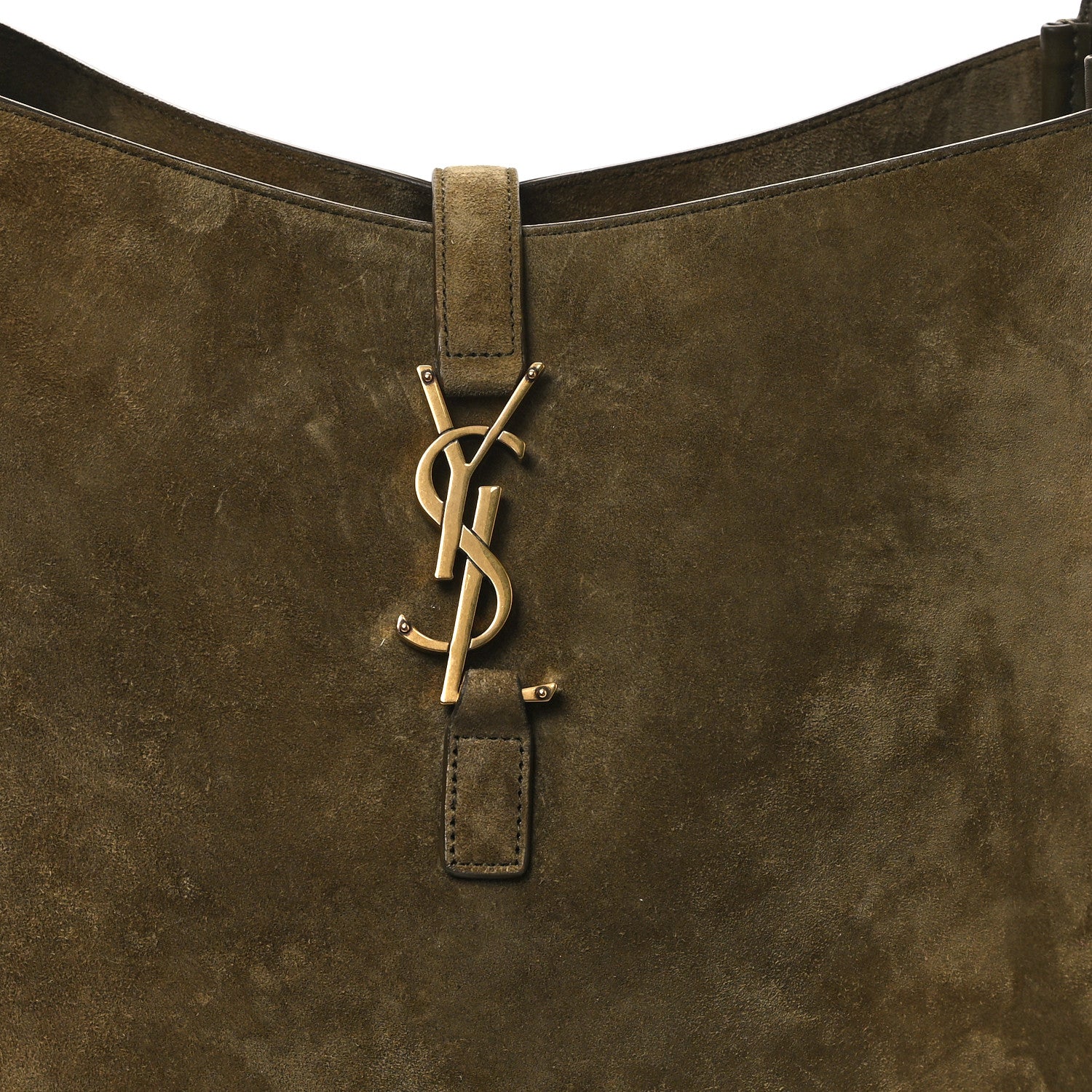 Saint Laurent Suede Large Le 5 A 7 Soft Hobo New Barley 8 of 12