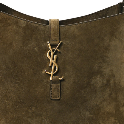 Saint Laurent Suede Large Le 5 A 7 Soft Hobo New Barley 8 of 12