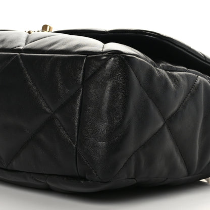 Chanel Lambskin Quilted Maxi Chanel 19 Flap Black 9 of 9