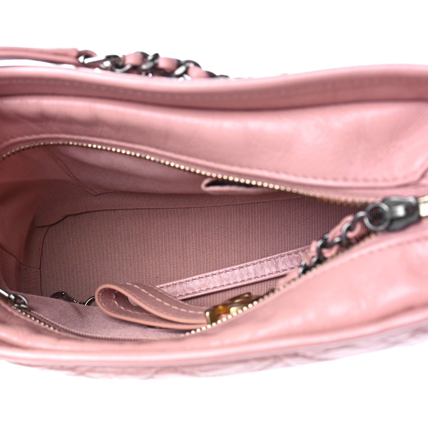 Aged Calfskin Quilted Small Gabrielle Hobo Pink