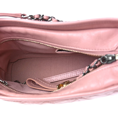 Chanel Aged Calfskin Quilted Small Gabrielle Hobo Pink 4 of 7