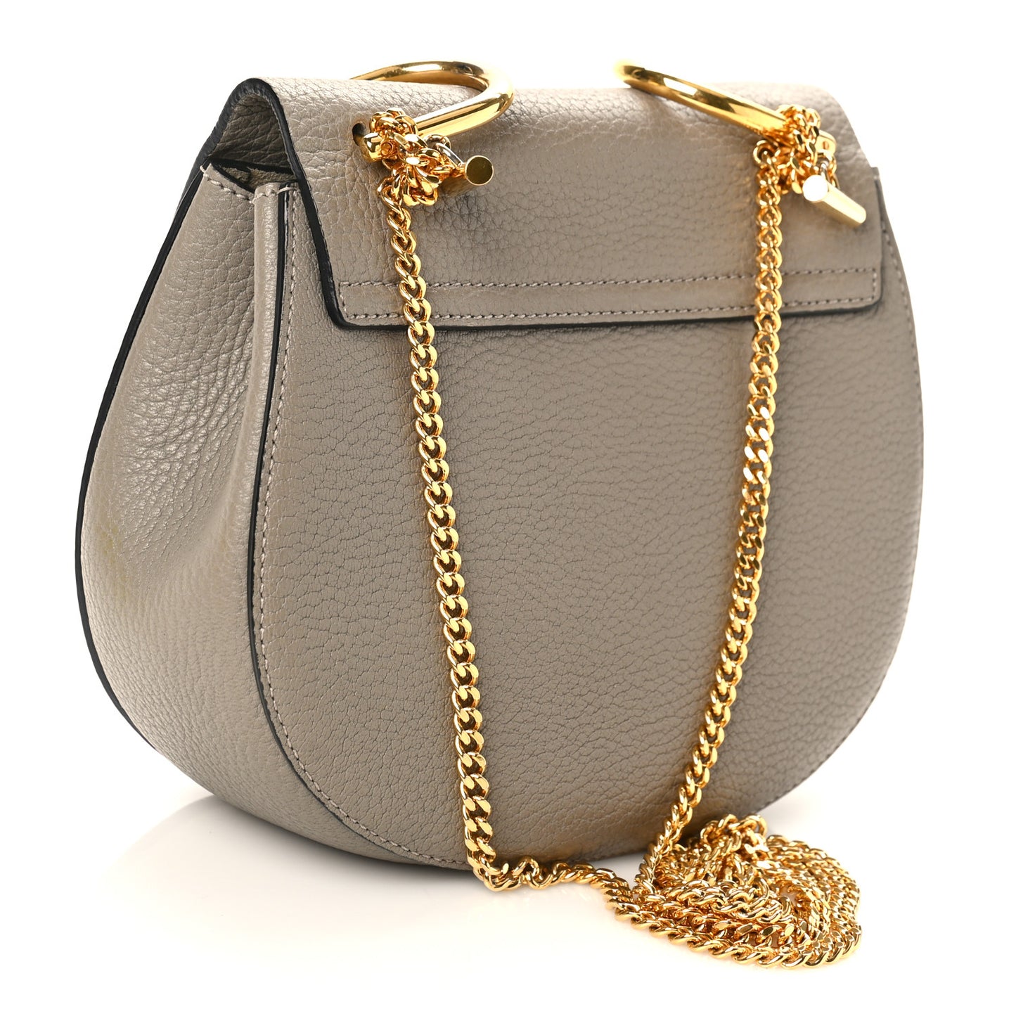 Grained Lambskin Mini Drew Shoulder Bag Motty Grey