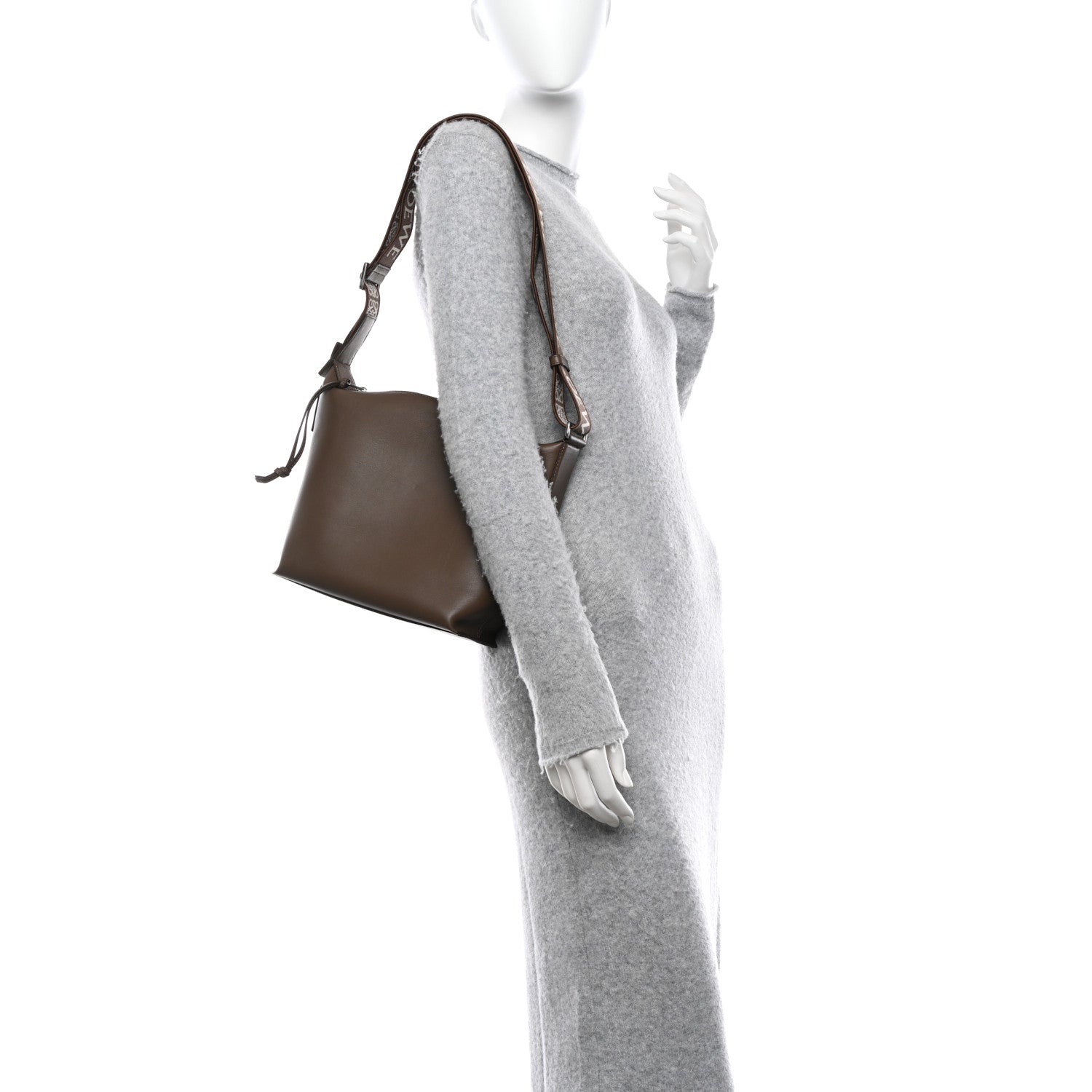 Loewe Supple Smooth Calfskin Jacquard Small Cubi Crossbody Bag Winter Brown 2 of 11