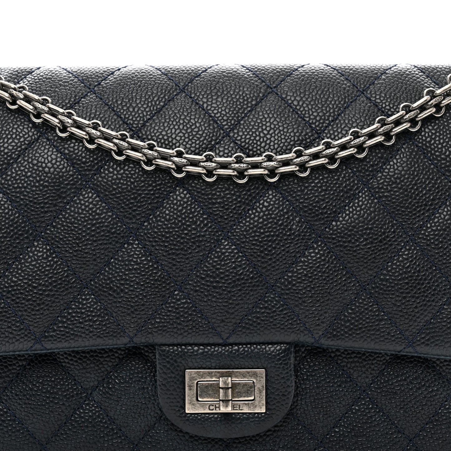 Caviar Quilted 2.55 Reissue 226 Flap Navy Blue