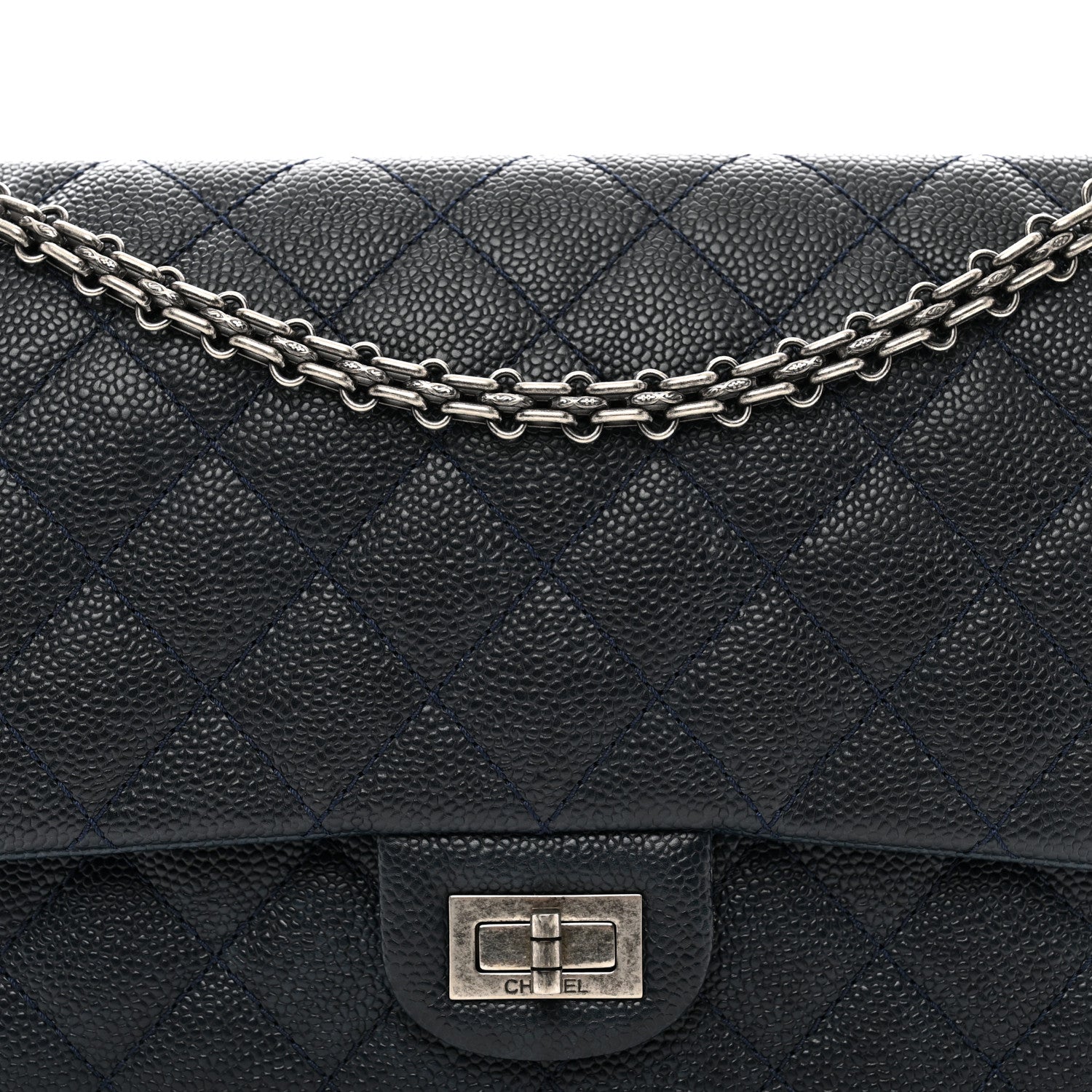Chanel Caviar Quilted 2.55 Reissue 226 Flap Navy Blue 5 of 14