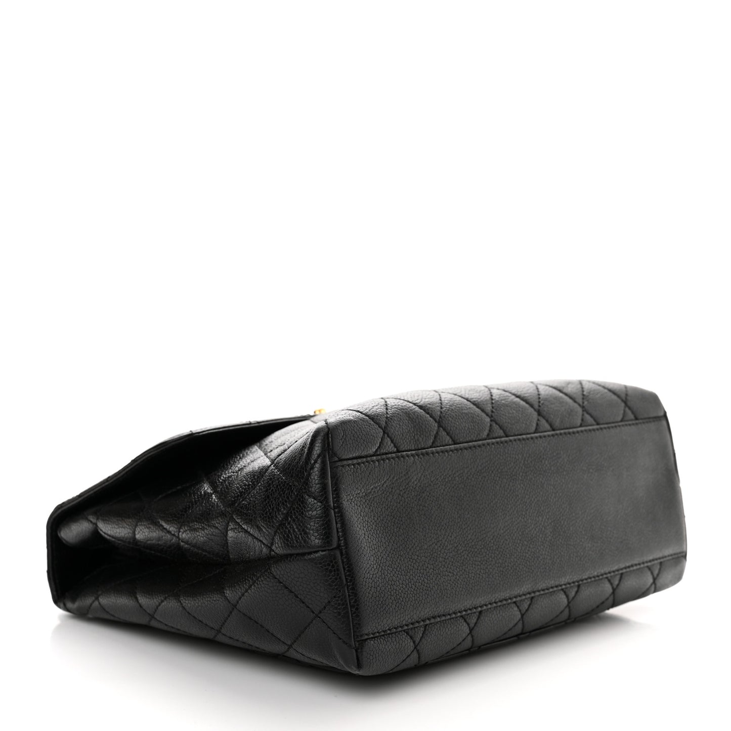 Caviar Quilted Jumbo Kelly Flap Black