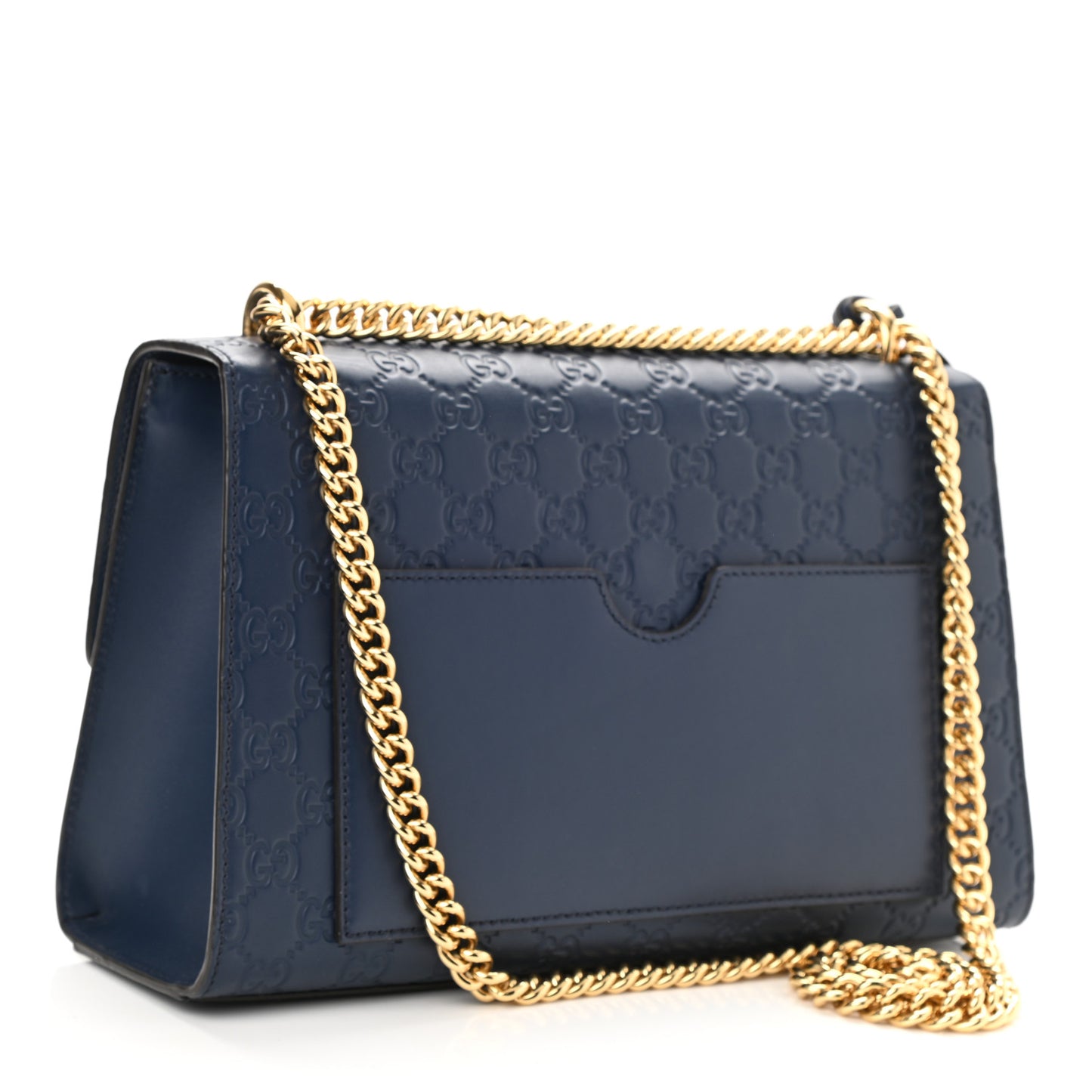 Guccissima Medium Padlock Shoulder Bag Blue Agata