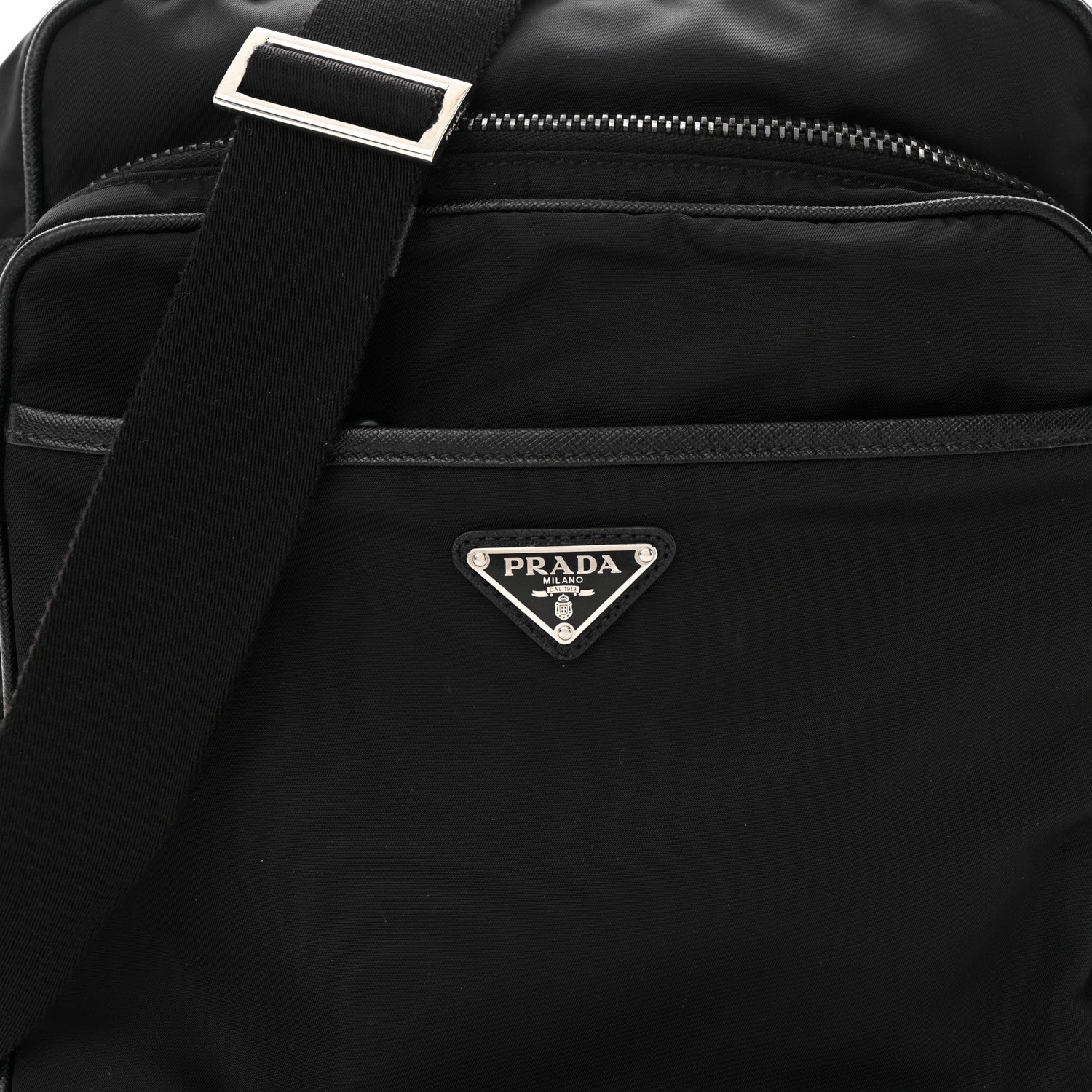 Prada Tessuto Nylon Messenger Bag Black 7 of 9