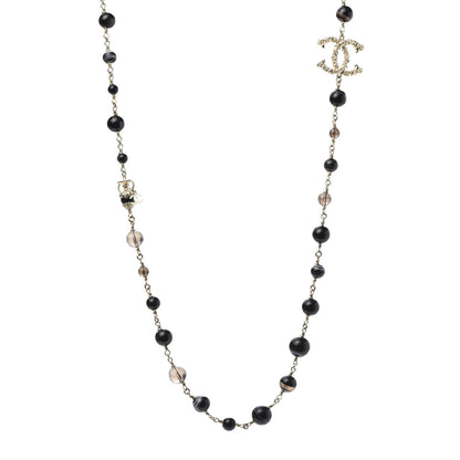 Chanel Beaded Sheep CC Long Necklace Gold Black 1 of 7