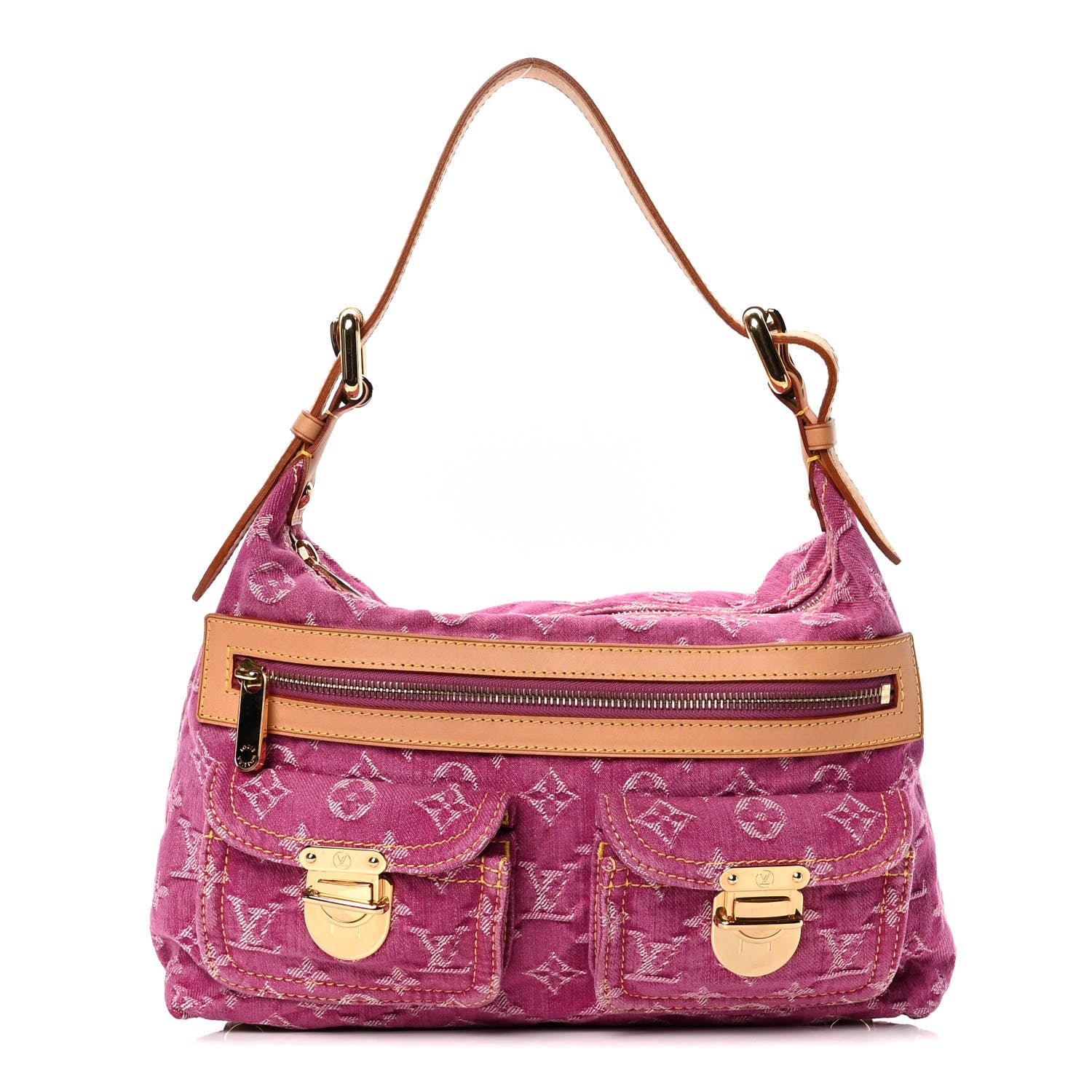 Louis Vuitton Denim Baggy PM Fuchsia 1 of 5