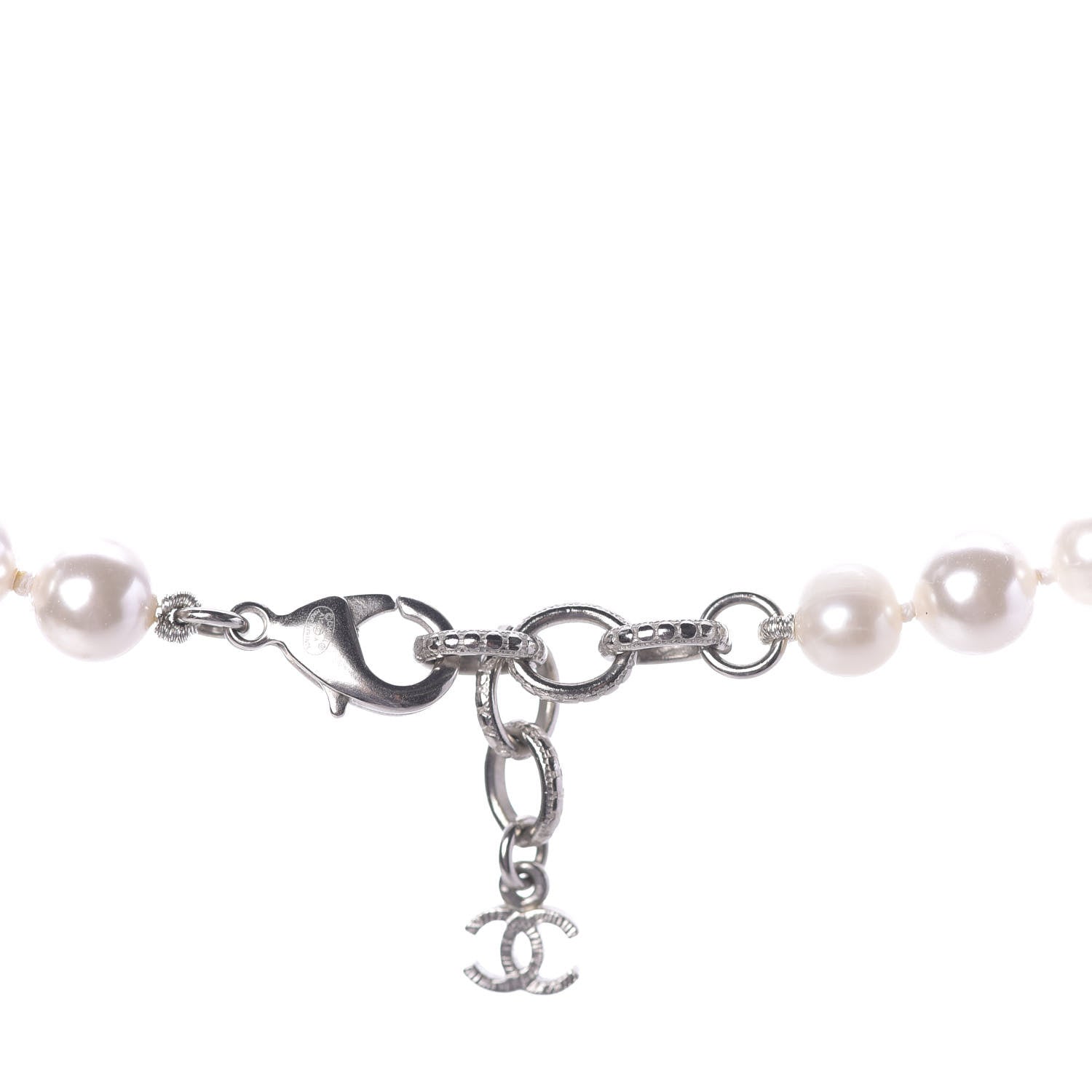 Chanel Pearl CC Short Necklace Silver 6 of 7