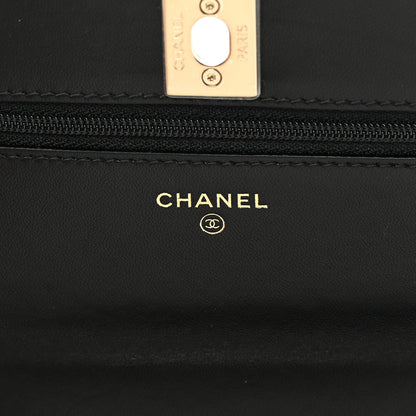 Chanel Lambskin Quilted Trendy CC Wallet On Chain WOC Black 6 of 14