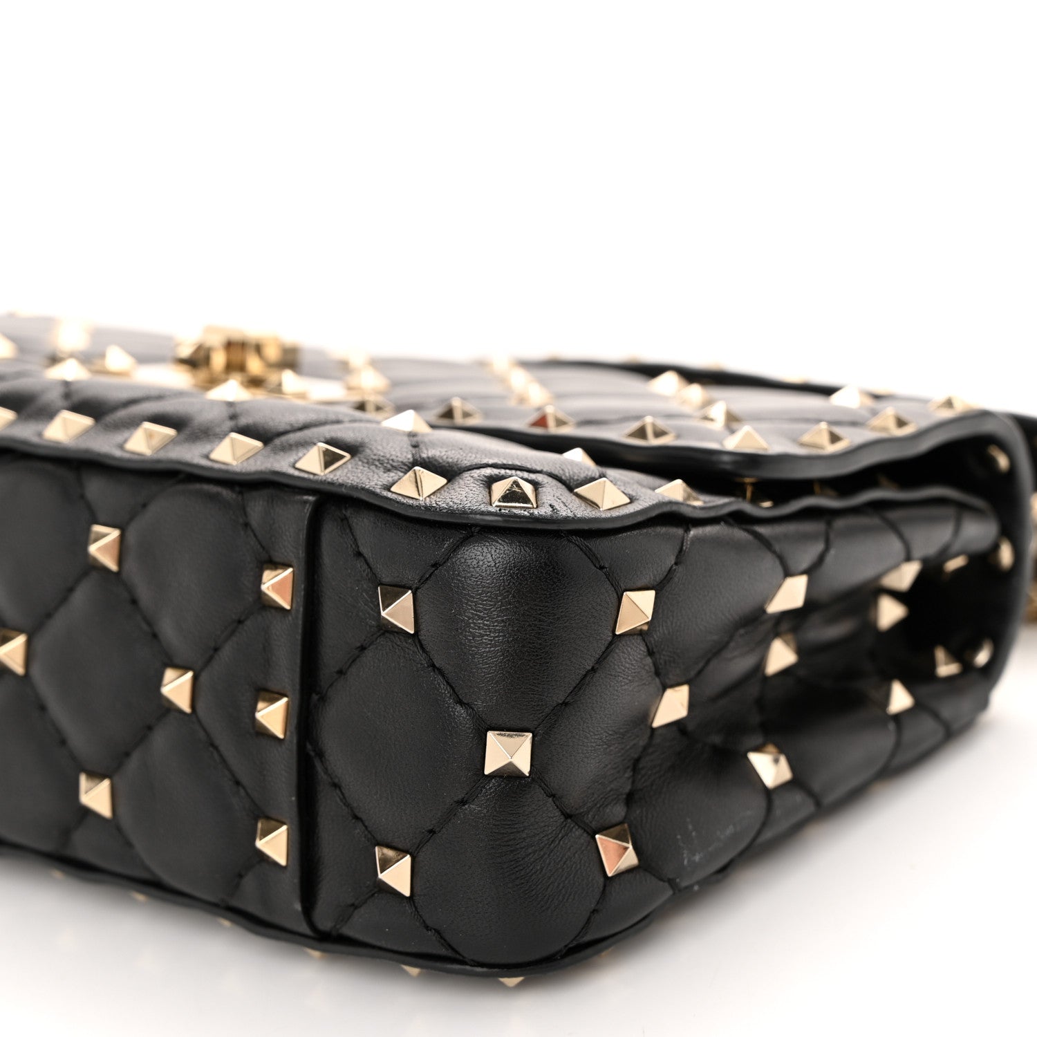 Valentino Garavani Lambskin Small Rockstud Spike Shoulder Bag Black 9 of 11