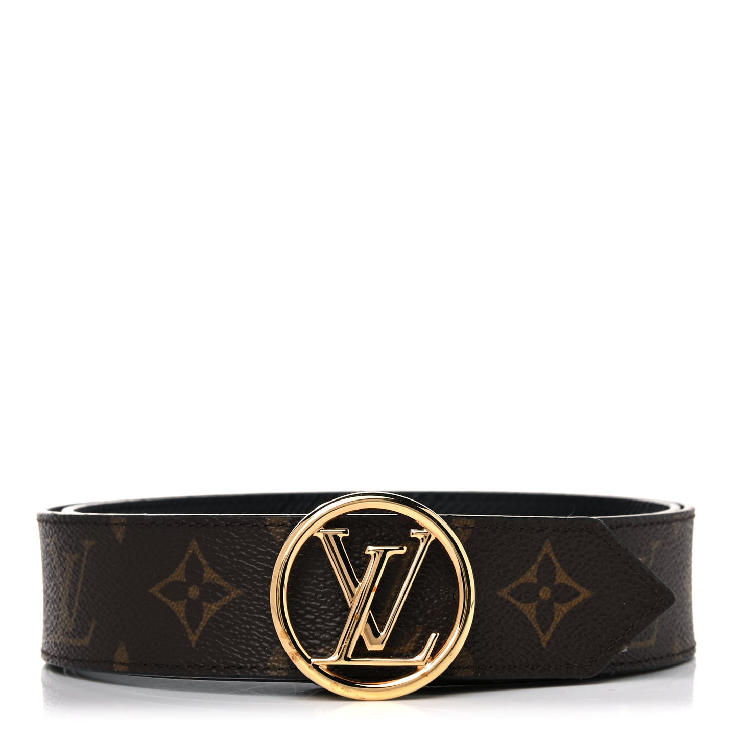 Monogram Epi 35mm LV Circle Reversible Belt 80 32 Black