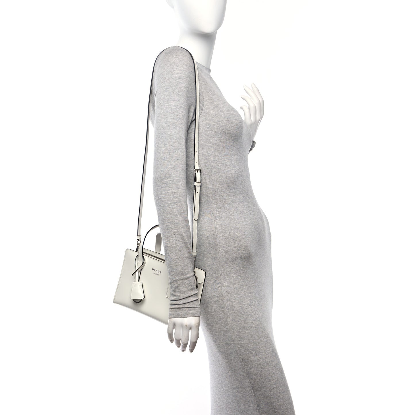 Spazzolato Mini Re-Edition 1995 Double Handle Handbag White