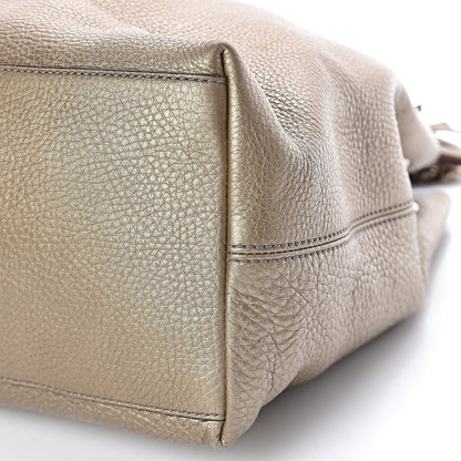 Gucci Metallic Pebbled Calfskin Medium Soho Chain Shoulder Bag Golden Beige 9 of 12