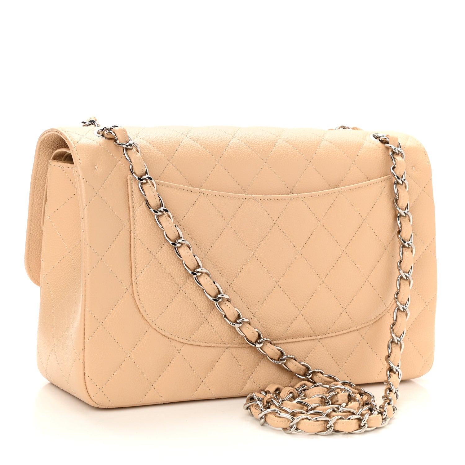 Chanel Caviar Quilted Jumbo Double Flap Beige 2 of 9
