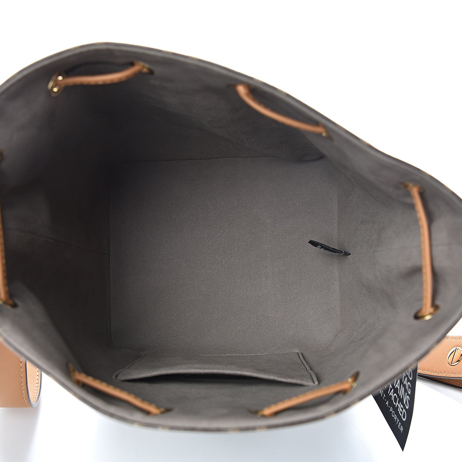 Fendi Glazed Fabric Vitello Grace F is Fendi FF 1974 Stamp Patch Grande Mon Tresor Bucket Bag Mogano Panna Nocciola 4 of 9