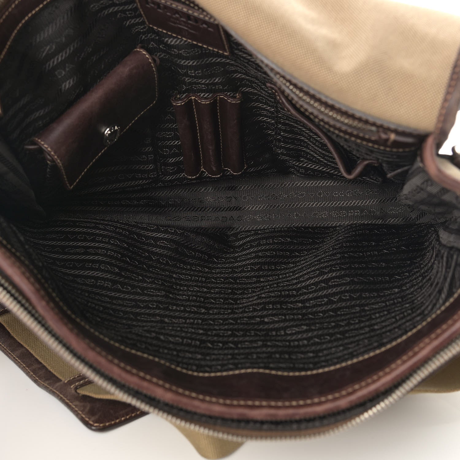 Prada Jacquard Logo Messenger Corda Moro 4 of 19