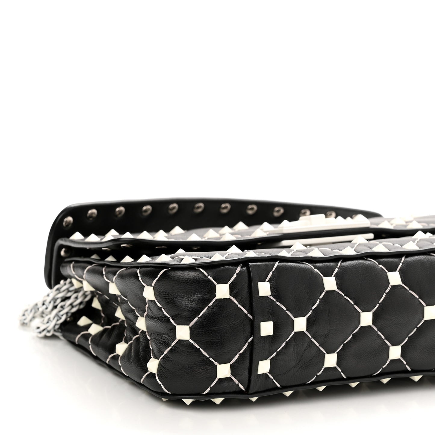 Lambskin Small Free Rockstud Spike Shoulder Bag Black