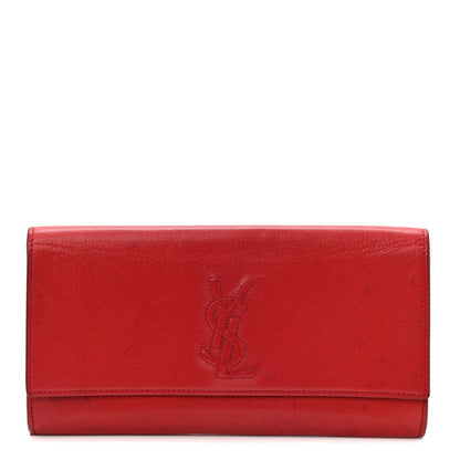 Saint Laurent Textured Calfskin Monogram Small Belle De Jour Clutch Red 1 of 6